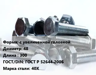 Болт с увеличенной головкой 48х300 ГОСТ Р 52644-2006 Сталь: 40Х